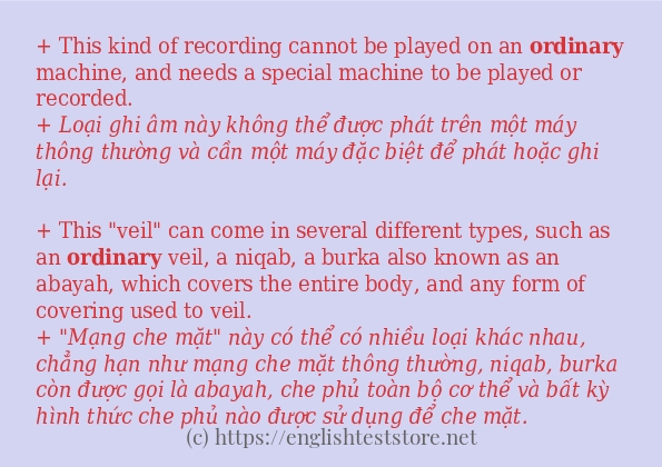ordinary ví dụ và cách sử dụng trong câu