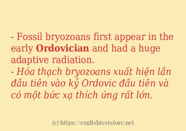 ordovician các ví dụ và câu điển hình