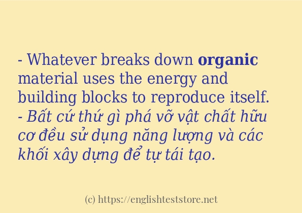 organic cách sử dụng và câu ví dụ