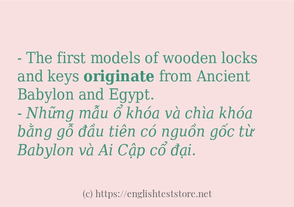 originate dùng như thế nào?