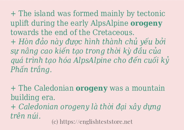 orogeny cách dùng và ví dụ trong câu