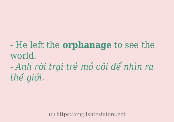 orphanage câu ví dụ và cách dùng