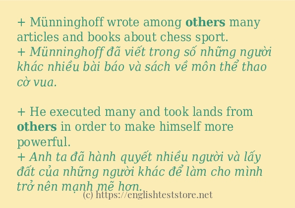 others ví dụ và cách sử dụng trong câu others ví dụ và cách sử dụng trong câu