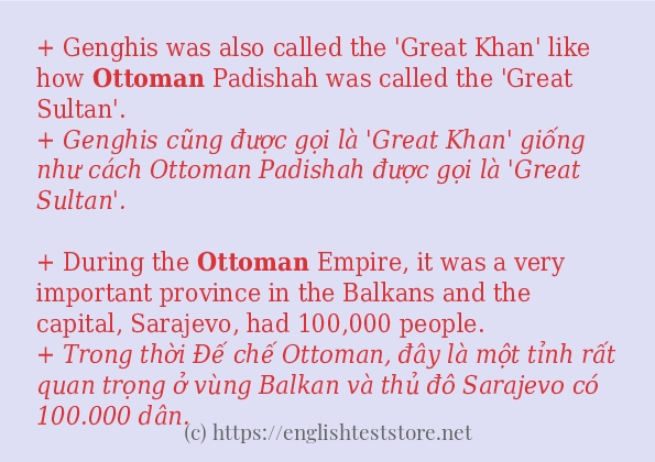ottoman cách dùng và ví dụ trong câu
