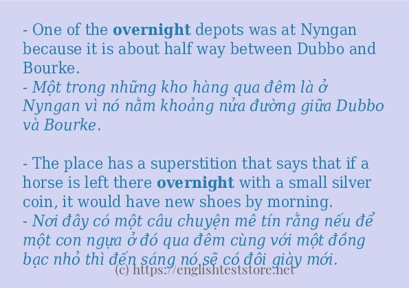 overnight có bao nhiêu cách dùng? overnight có bao nhiêu cách dùng?