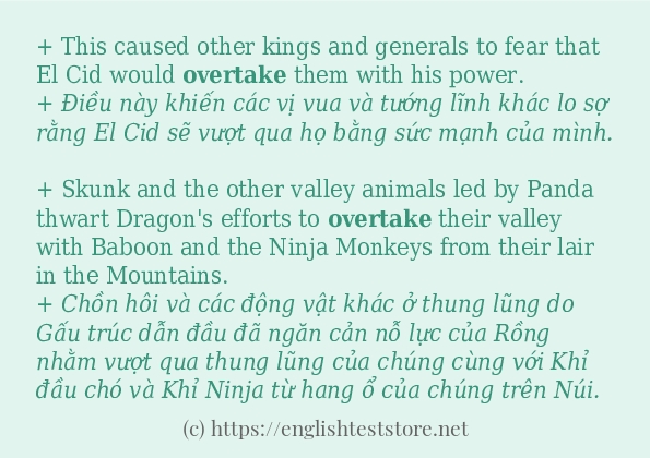 overtake sử dụng thực tế trong câu