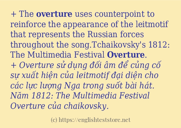 overture các ví dụ và câu điển hình