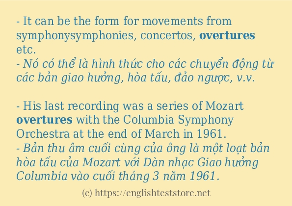overtures các ví dụ và câu điển hình overtures các ví dụ và câu điển hình