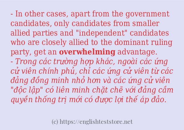 overwhelming câu ví dụ và cách sử dụng