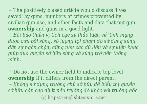 ownership cách sử dụng trong câu và ví dụ ownership cách sử dụng trong câu và ví dụ