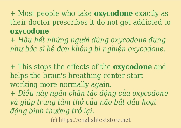 oxycodone câu ví dụ và cách dùng