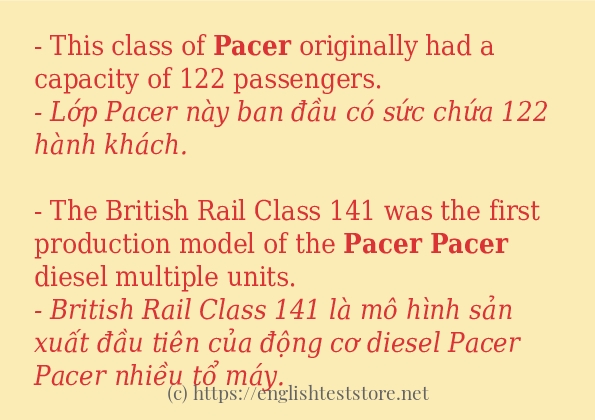 pacer câu ví dụ và cách sử dụng