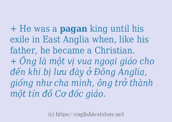 pagan các ví dụ và câu điển hình