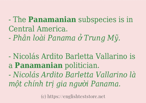 panamanian câu ví dụ và cách dùng