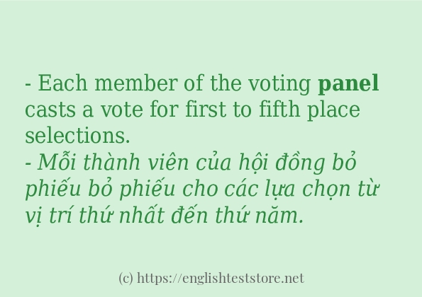 panel cách dùng trong câu và ví dụ