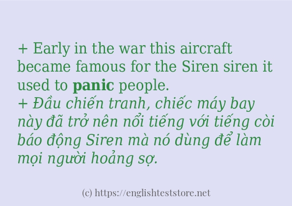 panic ví dụ và cách sử dụng trong câu