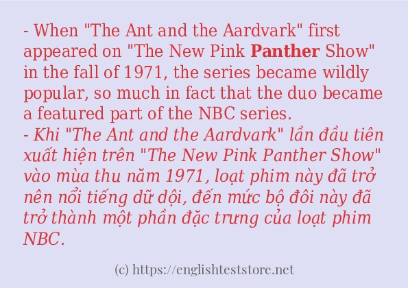 panther sử dụng như thế nào và câu ví dụ
