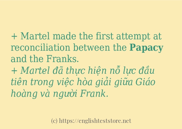 papacy cách sử dụng trong câu và ví dụ