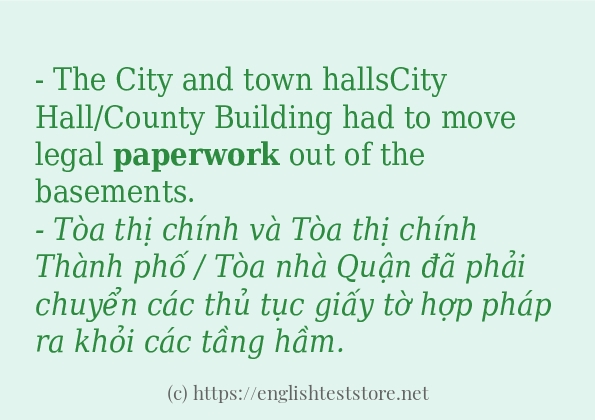 paperwork câu ví dụ và cách sử dụng