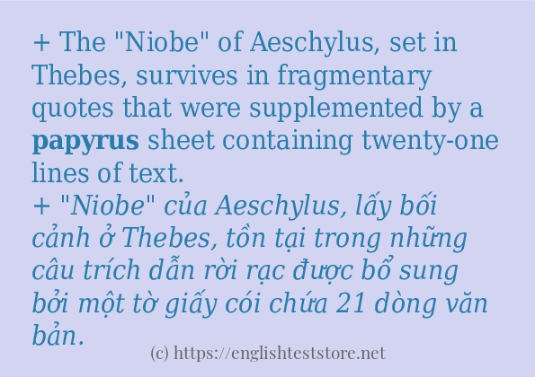 papyrus cách dùng và câu ví dụ