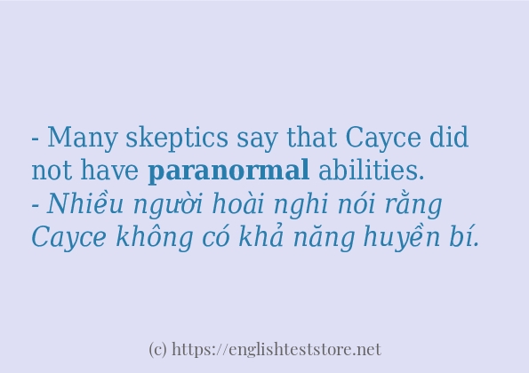 paranormal sử dụng thực tế trong câu