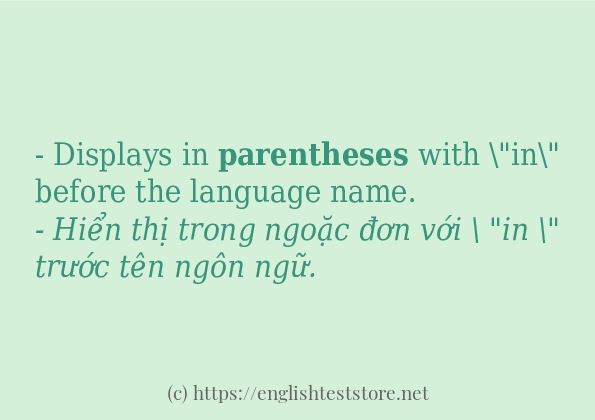 parentheses sử dụng như thế nào?