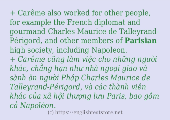parisian ví dụ cách dùng trong câu