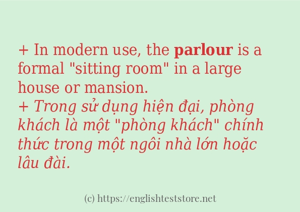 parlour câu ví dụ và cách dùng