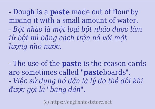 paste cách sử dụng và câu ví dụ