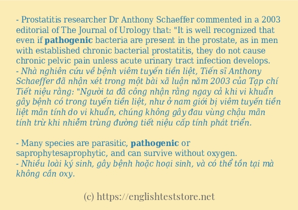 pathogenic cách sử dụng và câu ví dụ