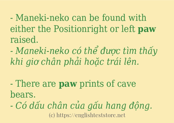paw cách sử dụng và câu ví dụ