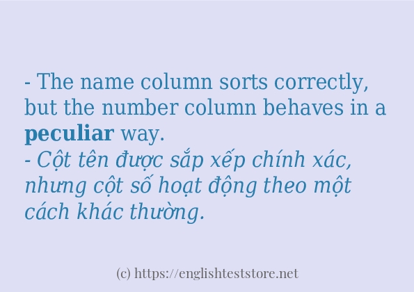 peculiar cách dùng trong câu và ví dụ