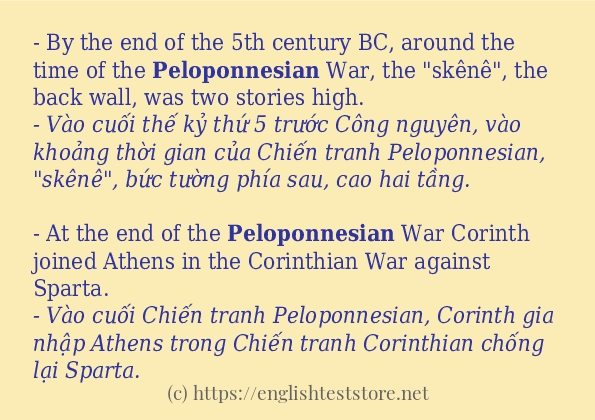 peloponnesian cách sử dụng và câu ví dụ