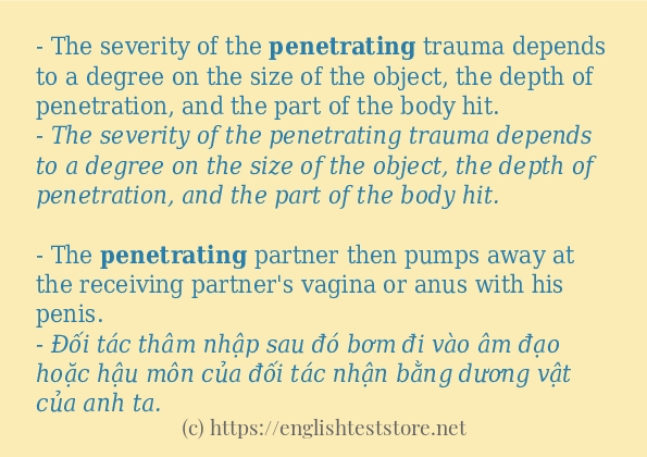 penetrating câu ví dụ và cách sử dụng