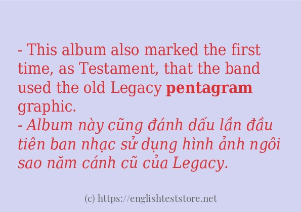 pentagram các ví dụ và câu điển hình