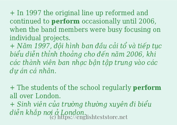 perform cách sử dụng và câu ví dụ