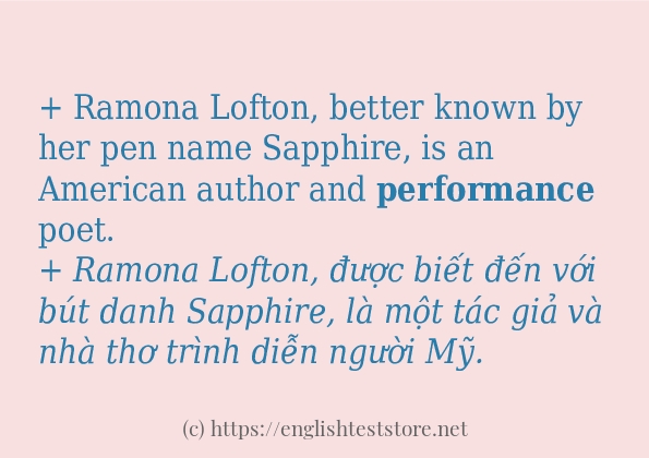 performance cách sử dụng và câu ví dụ