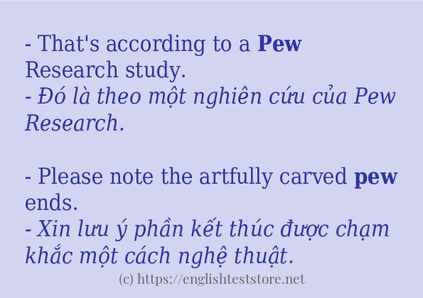 pew ví dụ cách dùng trong câu