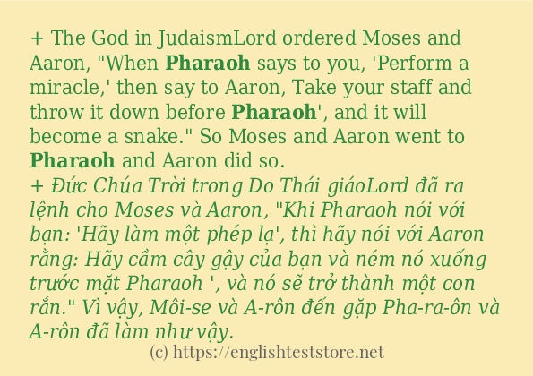 pharaoh áp dụng trong câu và ví dụ