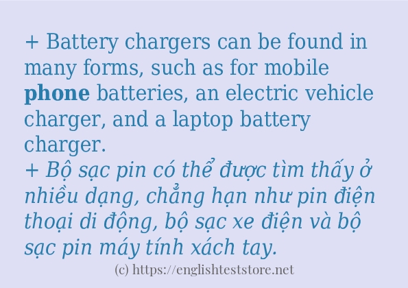 phone áp dụng trong câu và ví dụ