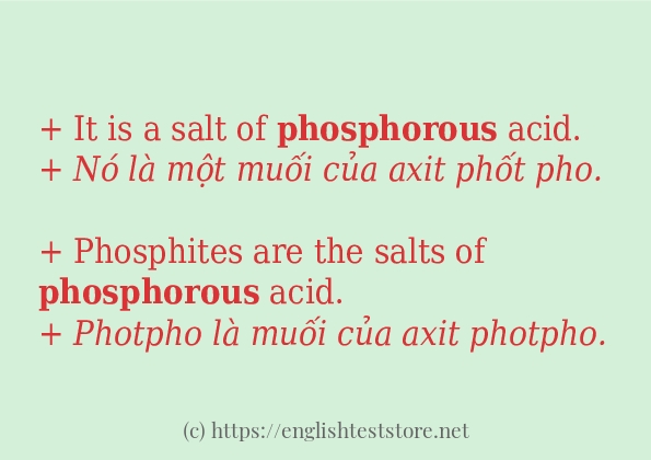 phosphorous cách dùng và câu ví dụ