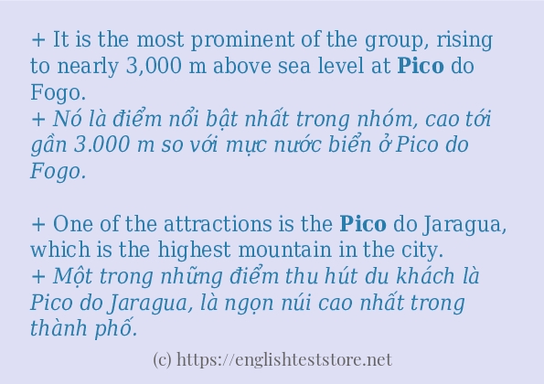 pico cách dùng và ví dụ trong câu