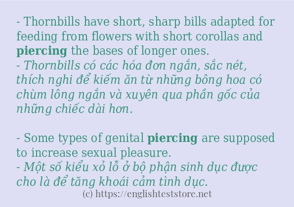 piercing câu ví dụ về cách dùng