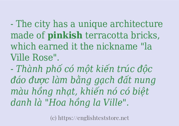 pinkish câu ví dụ về cách dùng