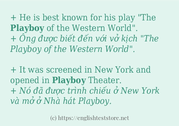 playboy sử dụng thực tế trong câu