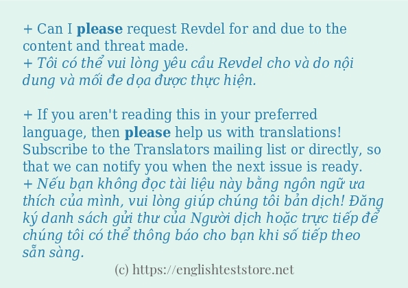 please cách dùng và câu ví dụ