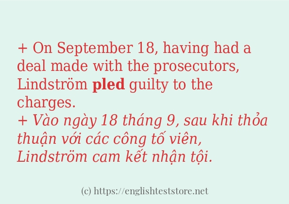 pled câu ví dụ và cách sử dụng