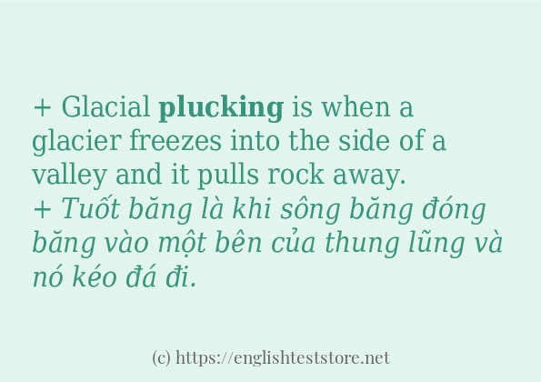 plucking câu ví dụ và cách sử dụng