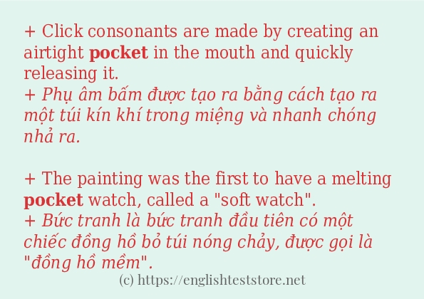 pocket câu ví dụ và cách sử dụng