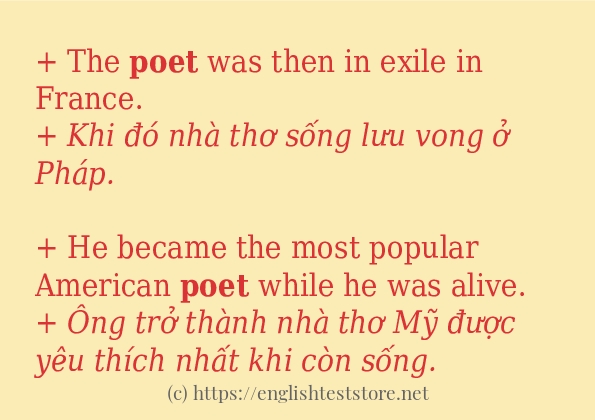 poet cách sử dụng và câu ví dụ